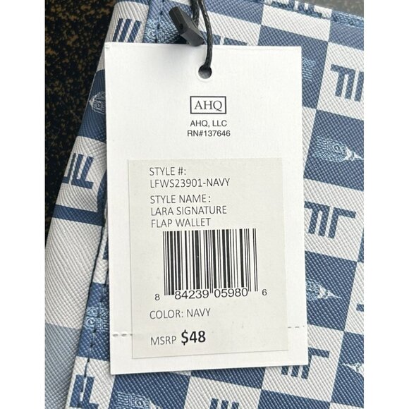 London Fog Lara Signature Wallet, Front Flap, card slots , color Navy, NWT - Picture 5 of 5